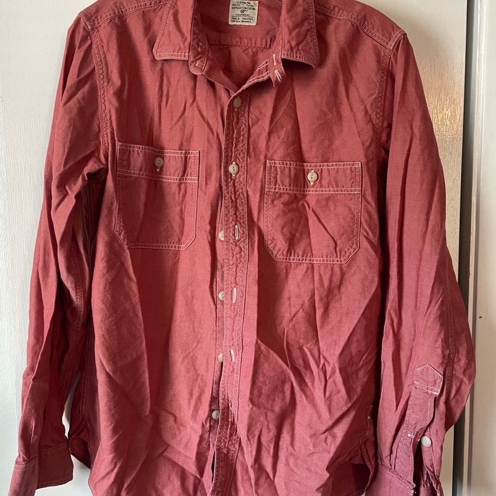 J. Crew Chambray Red Shirt